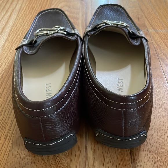 Nine West Leather Brown Loafer Buckle Flat Driving Moc Moccasin Shoe Women 6 - Picture 5 of 7